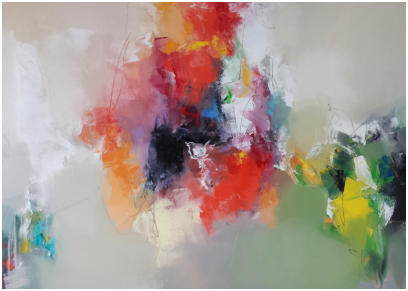 impression sonnenaufgang, Oel auf Leinwand,   Format 100 x 140 cm. VERKAUFT