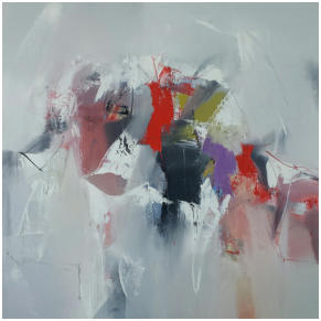 Ohne Titel,   Oel au f Leinwand, Format 100  x 100 cm.VERKAUFT