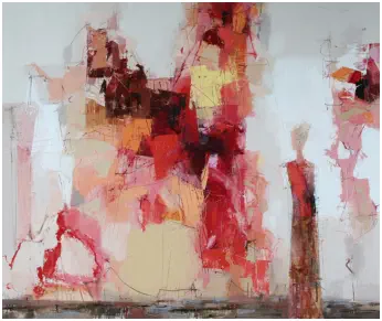 "...weit weg von zu Hause"  Oel auf Leiwand, Format 100 x 120 cm. VERKAUFT