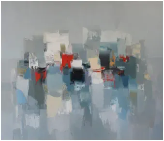 Mediterranean city,  Oel auf Leiwand, Format 120 x 140 cm. 