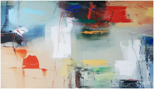 "Mirage"  Oel auf Leiwand, Format 80 x 140 cm.  VERKAUFT