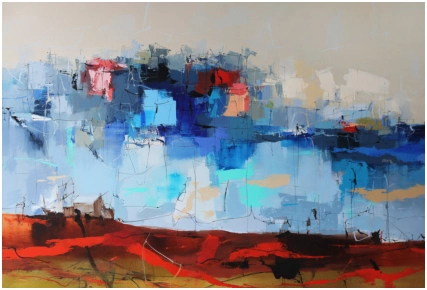 Die Unerforschten Weiten,  Oel auf Leiwand, Format 101 x 148 cm. VERKAUFT