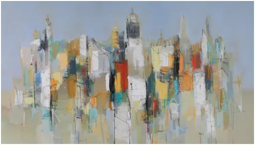Gordes II,  Oel auf Leiwand, Format 80 x 140 cm. VERKAUFT
