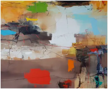 "New land"  Oel auf Leiwand, Format 100 x 120 cm. VERKAUFT 