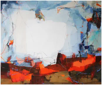 "Vergessene Ufer"  Oel auf Leiwand,     Format 100 x 120  cm., 