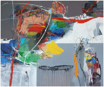 "Adore"   Acryl  auf Leiwand,    Format 100 x 120 cm.