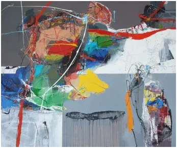 "Adore"   Acryl  auf Leiwand,    Format 100 x 120 cm.