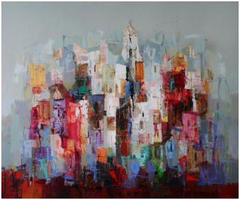 Provence,  Oel auf Leiwand, Format  100 x 120 cm.    VERKAUFT