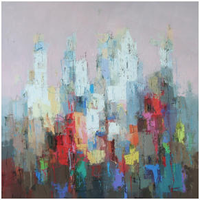 Saint Rémy de Provence,  Oel auf Leiwand, Format  100 x 100 cm, 