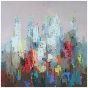Saint Rémy de Provence,  Oel auf Leiwand, Format  100 x 100 cm, 