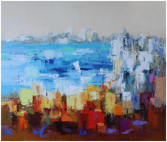 Cote`Azur VIII,  Oel auf Leiwand, Format  100 x 120 cm, 
