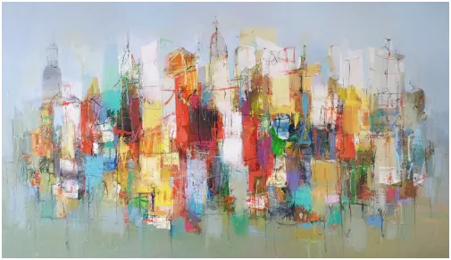 Côte d'Azur XI   Oel auf Leinwand, format 80 X 140 cm.  VERKAUFT