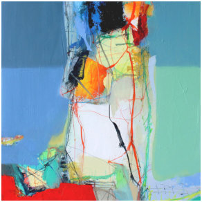 Sommerfest,  Oel au f Leinwand, Format 60  x 50 cm.