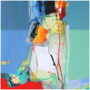 Sommerfest,  Oel au f Leinwand, Format 60  x 50 cm.