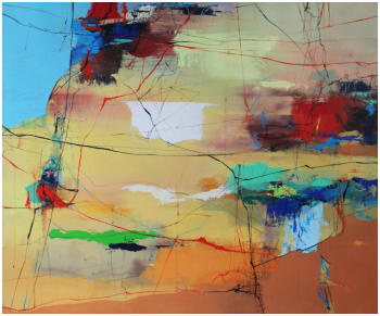 "Emotionale Resonanz"  Oel auf Leiwand, Format 100 x 120 cm.