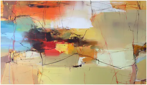 "Summer impression"   Oel auf Leiwand, Format 80 x 140 cm. VERKAUFT