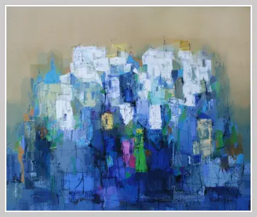 In the evening in Nice,  Oel auf Leiwand, Format 100 x 120 cm. VERKAUFT