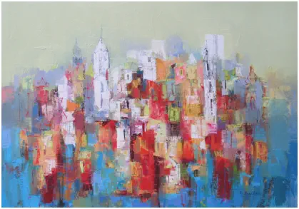 La Rochelle,   Oel auf Leiwand,  Format 100 x 140 cm. VERKAUFT
