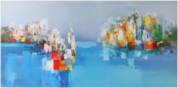 "Vallauris"  Oel auf Leiwand,  Format 80 x 160 cm.  VERKAUFT