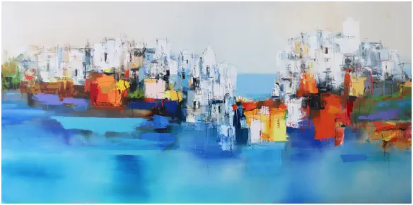 "La Salis"  Oel auf Leiwand,  Format 80 x 160 cm. 