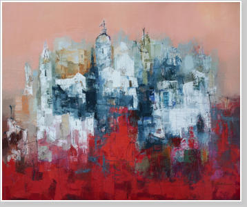 Saint-Tropez III,   Oel auf Leiwand, Format 100 x 120 x 4 cm.  
