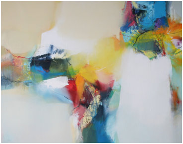 Frühling,  Oel auf Leiwand,  Format 100 x 120 cm. VERKAUFT