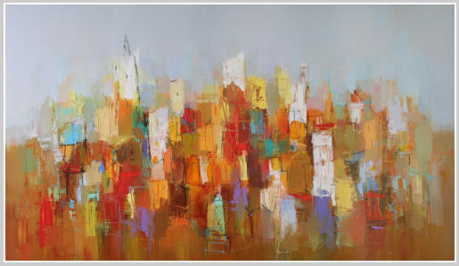 Cap d’Antibes,  Oel auf Leiwand, Format  80 x 140 cm. VERKAUFT
