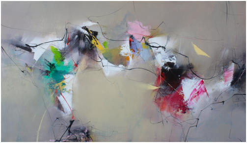 Before the rain,  Oel  auf Leiwand,    Format 80 x 140 cm.