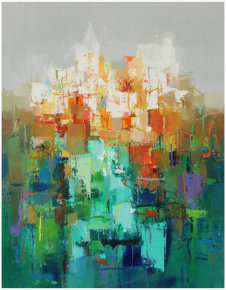 Earth and Light, Oel auf Leinwand, Format 80  x 60 x 4 cm.